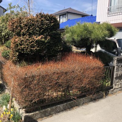 住まいる工務店「お客さまの声」：植栽を撤去して広々とした駐車場ができました。